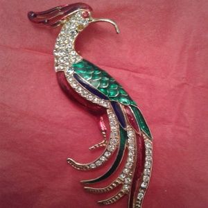 🐦 Vintage Large Colorful Peacock Brooch 🐦